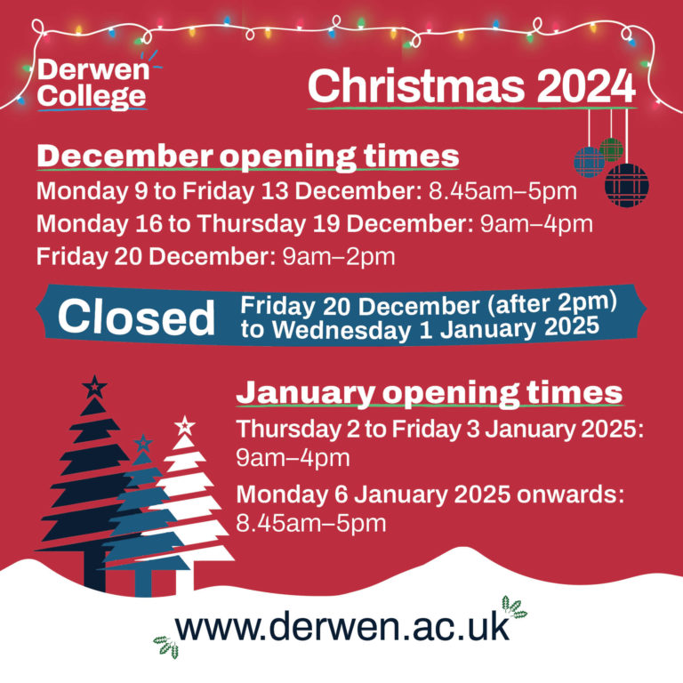 Derwen College Christmas Opening Hours